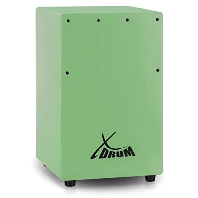 Abbildung von XDrum KC 37GN Kinder Cajon Kleine speziell für Nur 36 cm hoch Snare Effekt durch stimmbare Gitarrensaiten Grün