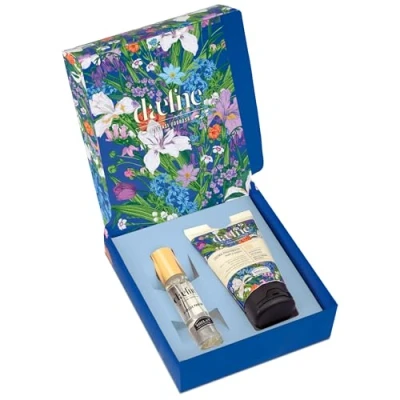 Abbildung von Helan Daefne Geschenkbox für Frauen mit blumigem Damenparfüm 10 ml + trockene und rissige Handcreme Vitamin C E revitalisierende Nägel 50 ml, Ideen Geschenke, Made in Italy