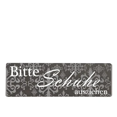 Abbildung von Homeyourself Bitte Schuhe ausziehen Dekoschild Türschild lila zum kleben