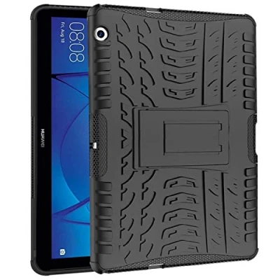 Abbildung von Verco Hülle für Huawei Mediapad T3 10, Outdoor Schutzhülle Armor Tablet Case Cover, Schwarz