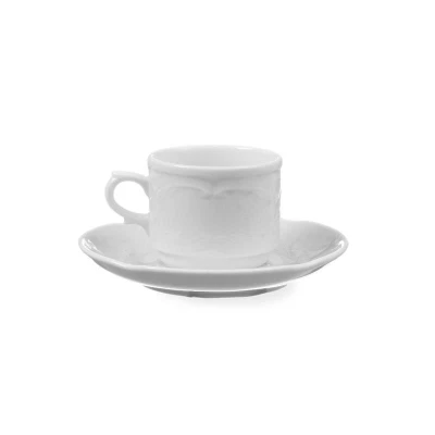 Abbildung von HENDI Cappucchinotasse Flora 250 ml Ø 8,7 cm Porzellan weiß stapelbar, Hotel Gastro Cappuccinotassen