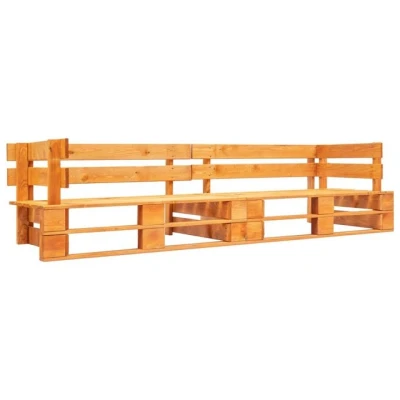 Abbildung von vidaXL Holz Garten Palettensofa 2 Sitzer Lounge Gartensofa Palettenmöbel Gartenmöbel Loungesofa Gartenset Sitzgruppe Sofa In/Outdoor Honigbraun