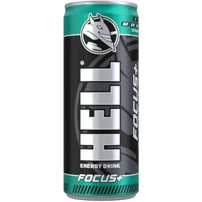 Abbildung von FOCUS+ Energy Drink +20% More Caffeine Vitamins B2, B3, B6, B12, C &amp; D No Preservatives Environmentally Friendly Packaging 24 x 250ml Compatible with HELL