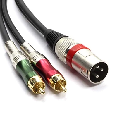 Abbildung von SiYear XLR Stecker auf 2 x Phono RCA Adapter Y Splitter Patch Kabel, 3 Pin Dual Stereo Audio Kabel (1.5 M/5FT)