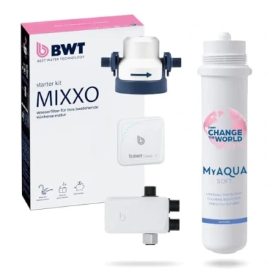 Abbildung von BWT MIXXO starter kit Soft Untertisch Wasserfilter für bestehende Küchenarmatur Filterkartusche entkalktes Wasser