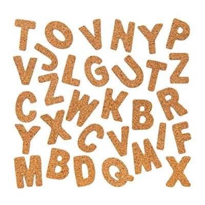 Abbildung von Baker Ross FE544 Kork Buchstaben zum Basteln 156 Stück, Korkbuchstaben Basteldekorationen für Kinder und Erwachsene, Ideal Zuhause, Schule gemeinsames Dekorieren
