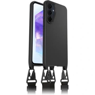 Abbildung von OtterBox React Lanyard Hülle für Samsung Galaxy A55 5G, schützende mit Verstellbarer und Abnehmbarer Handykette, Getestet nach Militärstandard, Schwarz Keine Einzelhandelsverpackung