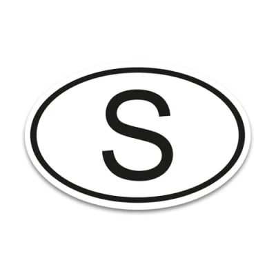 Abbildung von S Magnet Länderkennzeichen Schweden Schwarz &amp; Weiß 17,5 x 11,5 cm kfz791
