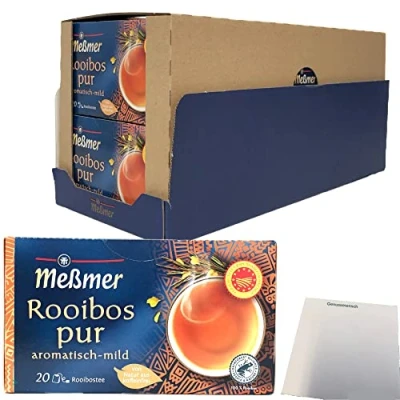 Abbildung von Meßmer Rooibostee pur aromatisch mild 20 Teebeutel 10er VPE (10x40g Packung)+ usy Block