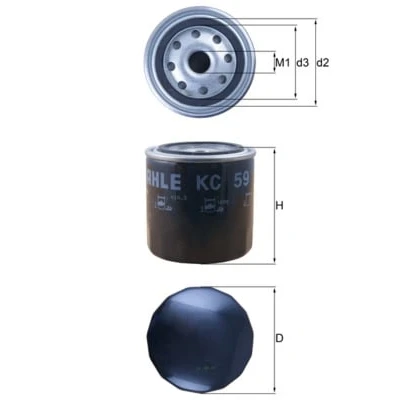 Abbildung von MAHLE ORIGINAL KC 59 Kraftstofffilter Anschraubfilter MAZDA: B Serie Pickup, E Bus