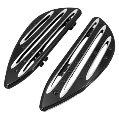 Abbildung von HDBUBALUS Motorrad Bodenleisten, Fußrasten, Fußstütze, Pedal, passend für Harley Touring, Softail, Dyna, Street Road Glide, Schwarz, 1 Paar