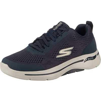 Abbildung von Skechers Herren Go Walk Arch Fit Idyllic Sneaker, Navy Textile Synthetic Gold Trim, 45.5 EU