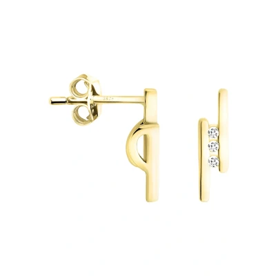 Abbildung von SOFIA MILANI Damen Ohrringe 925 Silber vergoldet/golden &amp; mit Zirkonia Steinen Stab Ohrstecker E1425