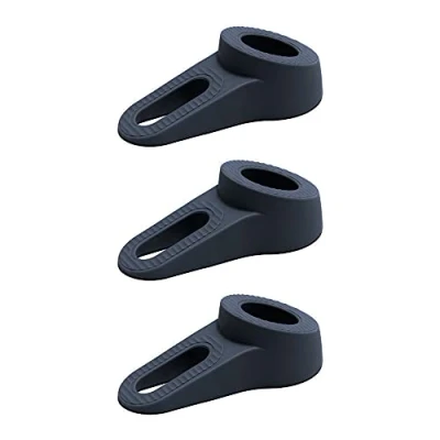Abbildung von 2 x sossai® Doppel Türstopper Duoplus + 1 GRATIS seitig verwendbarer Türkeil Allrounder Haushalt Rutschfest bodenschonend Farbe: Schwarz