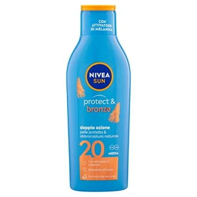 Abbildung von Nivea Sun Sonnenmilch Sonnenschutz 200ml feuchtigkeitsspendend Protect &amp; Bronze LSF 20