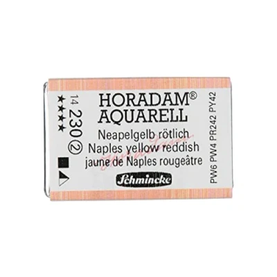 Abbildung von Schmincke HORADAM® AQUARELL feinste Künstler Aquarellfarben, 230 Neapelgelb rötlich, 14 043, 1/1 Näpfchen