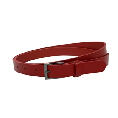 Abbildung von Vascavi Ledergürtel echt Leder, Made in Germany, 2 cm breit und ca. 0.25 stark, Gürtel, Hüftgürtel, Jeansgürtel, (90 Gesamtlänge 100 cm, Rot)