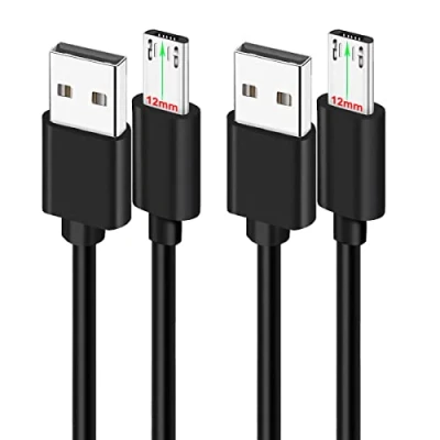 Abbildung von 2 Stück 1M Micro USB Kabel mit Langer STECKER für Blackview OSCAL S60 (Pro) BV4000 BV4900 BV4900s BV5500 Plus BV5800 BV6000 BV6000s/Oukitel WP12 WP8 Pro WP6/Ulefone Armor X9 X7 X6 X5 Ladekabel