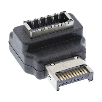 Abbildung von InLine® USB 3.2 Adapter intern, Frontpanel E Stecker zu Buchse 90
