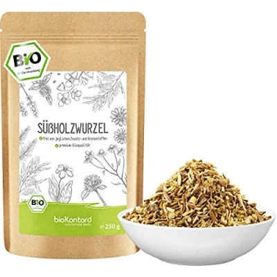 Abbildung von Süßholzwurzel BIO 250g Süßholz getrocknet und geschnitten I Tee Lakritz 100% natürlich ohne Zusatzstoffe von bioKontor
