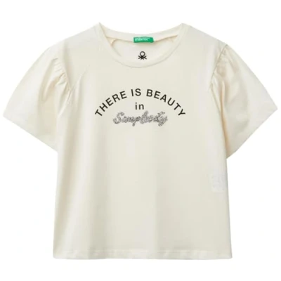 Abbildung von United Colors of Benetton Mädchen M/L 3i9wc10jr T Shirt, Weiß, 120 cm