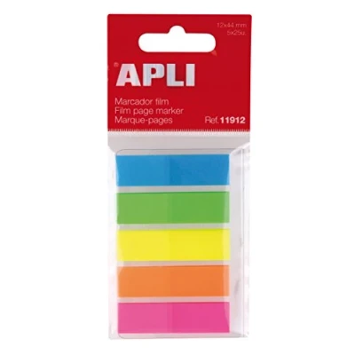 Abbildung von APLI Selbstklebende Einmerker, Neonfarben Film Sortiment, fluoreszierend 45 x 12 mm