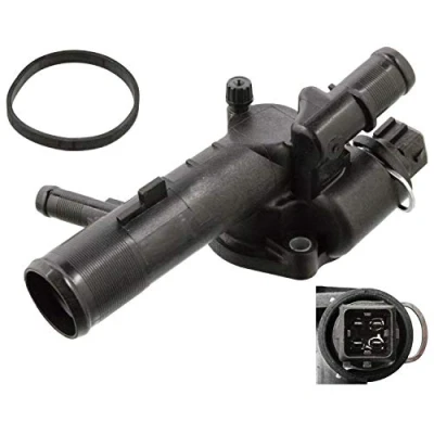 Abbildung von FEBI BILSTEIN 104758 Kühlwasserthermostat 83 mit Dichtung Temperaturschalter Gehäuse RENAULT: Kangoo I, CLIO 2, I Rapid