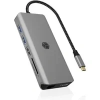 Abbildung von ICY BOX USB C Docking Station (12 in 1) für 2 Monitore (2X HDMI), 4K 60Hz, 5X 3.0 HUB, 100W Power Delivery, Gigabit Ethernet, SD Kartenleser, IB DK4061 CPD