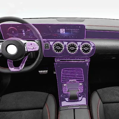 Abbildung von LAVIYE Auto Innenfolie Armaturenbrett Klavierbrett Shift Mittelkonsole Anti Kratz Transparen TPU PPF Folie, für Mercedes Benz CLA 2020 2023