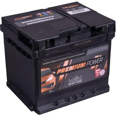 Abbildung von intAct Premium Power PP45MF, 30% mehr Startleistung, wartungsfreie Autobatterie 12V 45Ah 450 A (EN), Schaltung 0 (Pluspol rechts), Maße (LxBxH): 210x175x175mm