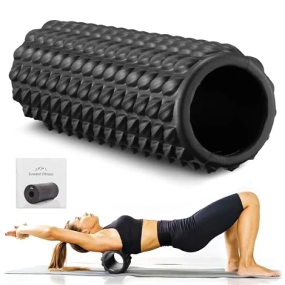 Abbildung von EVEREST FITNESS Massagerolle Faszienrolle mit Noppen Faszien Rolle 30cm lang für den Rücken (1 tlg), Yoga Massage Rückenrolle Fascia Roller Backroll Wirbelsäule