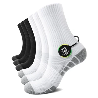 Abbildung von TUUHAW Socken Herren 47 49 Weiß Tennissocken Sportsocken 50 Schwarz Wandersocken Baumwolle Herrensocken Wintersocken 6 Paar Frottee Damen