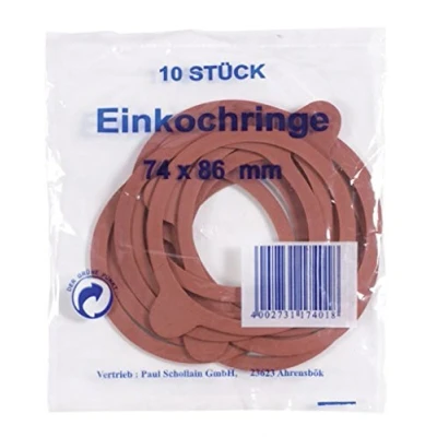Abbildung von Gummiringe zum Einkochen, rot 10er Pack, Größe wählbar [74 x 86 mm]