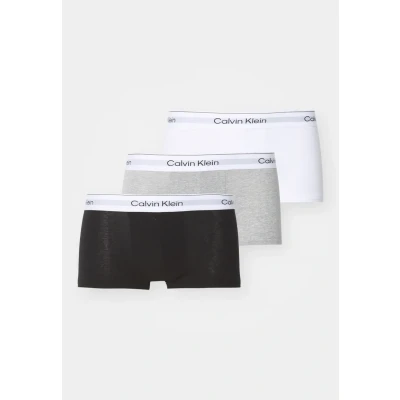 Abbildung von Calvin Klein Underwear LOW RISE Trunk ICON 3 PACK Panties, Herren, Größe: Small, Grey heather/white/black
