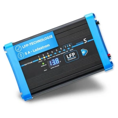 Abbildung von ECTIVE 12V 5A LiFePO4 Batterieladegerät für Lithium Batterien Batterie Ladegerät (5 mA)