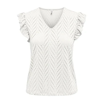 Abbildung von ONLY Onlsmilla V NECK Tshirt basic, Damen, Größe: Medium, Cloud dancer