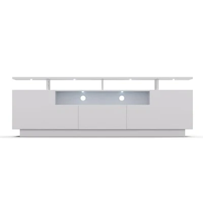 Abbildung von blumfeldt Lowboard Perth Fernsehschrank 150 x 35 50 cm, weiß TV Schrank 3 Schubladen cm (BxHxT)