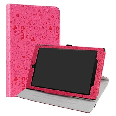 Abbildung von LiuShan für Amazon Fire HD 10 Rotary hülle, 360rotierenden Drehbares Standfunktion hülle mit Schöne Muster Tablet (5th /7th /9th Generation) 10.1&quot; Tablet,Pink