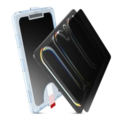 Abbildung von MOBDIK Sichtschutz Schutzfolie für iPad Pro 11 Zoll 2024 M4, Anti Spy, 9H Härte Schutzglas Displayfolie, EZ Kit 1 Stück