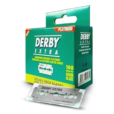 Abbildung von Derby Extra Zweischneidige Sicherheits Rasierklingen, Pack mit 100 Klingen
