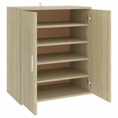 Abbildung von vidaXL Schuhschrank 5 Ablagen Wand Schuhkommode Schuhregal Schuhablage Schuhaufbewahrung Schuhständer Schuhorganizer Sonoma Eiche 60x35x70cm Holzwerkstoff