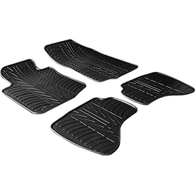 Abbildung von Gledring 0110 Fußmattensatz Gummi vorne und hinten 4 schwarz 750mm 550mm TOYOTA: Aygo, CITROËN: C1 I, PEUGEOT: 107 Schrägheck