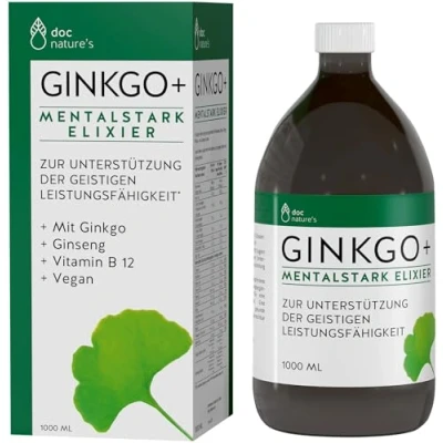 Abbildung von doc phytolabor nature’s GINKGO Mentalstark Elixier Biloba Extrakt 1l