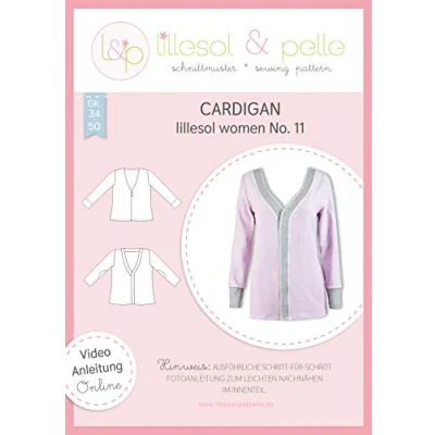 Abbildung von lillesol &amp; pelle Schnittmuster Women No.11 Cardigan in Größe 34 50 zum Nähen mit Foto Anleitung und Video