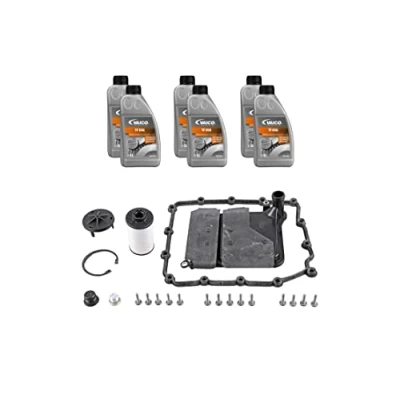 Abbildung von VAICO V20 2742 Teilesatz, Ölwechsel Automatikgetriebe mit Dichtung, Zubehör Ölmenge für Standardölwechsel EXPERT KITS + BMW: 3 Limousine