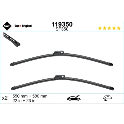 Abbildung von Scheibenwischer Swf Visioflex 119350 vorne Rahmenlos AUDI: A4 B6/B7 Cabrio, B7 Cabrio