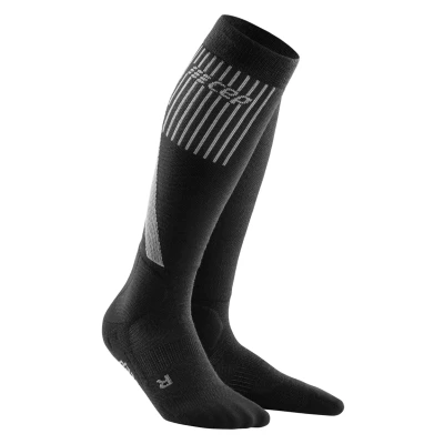 Abbildung von CEP Merino Laufsocken Damen mit Kompression COLD WEATHER schwarz, Gr. S, lange Kompressionssocken Wolle, warme Kompressionsstrümpfe, Sport Wintersocken für optimale Stabilität