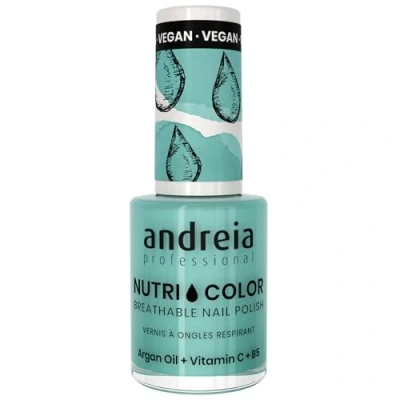 Abbildung von Andreia Professional NutriColor Atmungsaktiver Nagellack Veganer und Tierversuchsfreier Nagelkunst mit langanhaltendem Glanz Finish Farbe NC33 Helles Türkis 10,5ml
