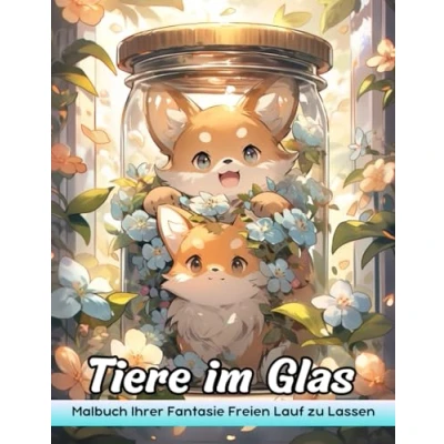 Abbildung von Tiere Im Glas Malbuch: Malvorlagen Gefangene Momente Mit Entzückenden Tieren Gefangen