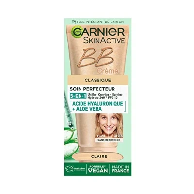 Abbildung von Garnier BB Creme Classic All in 1 Hautpflege LSF 15 Angereichert mit Hyaluronsäure &amp; Aloe Vera für alle Hauttypen Farbe: klar Skin Active 50 ml